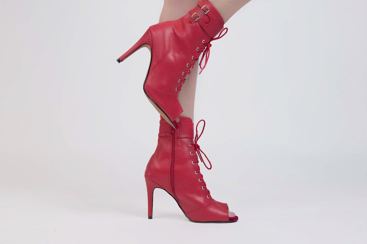 tacones madona para bailar en heels color rojo